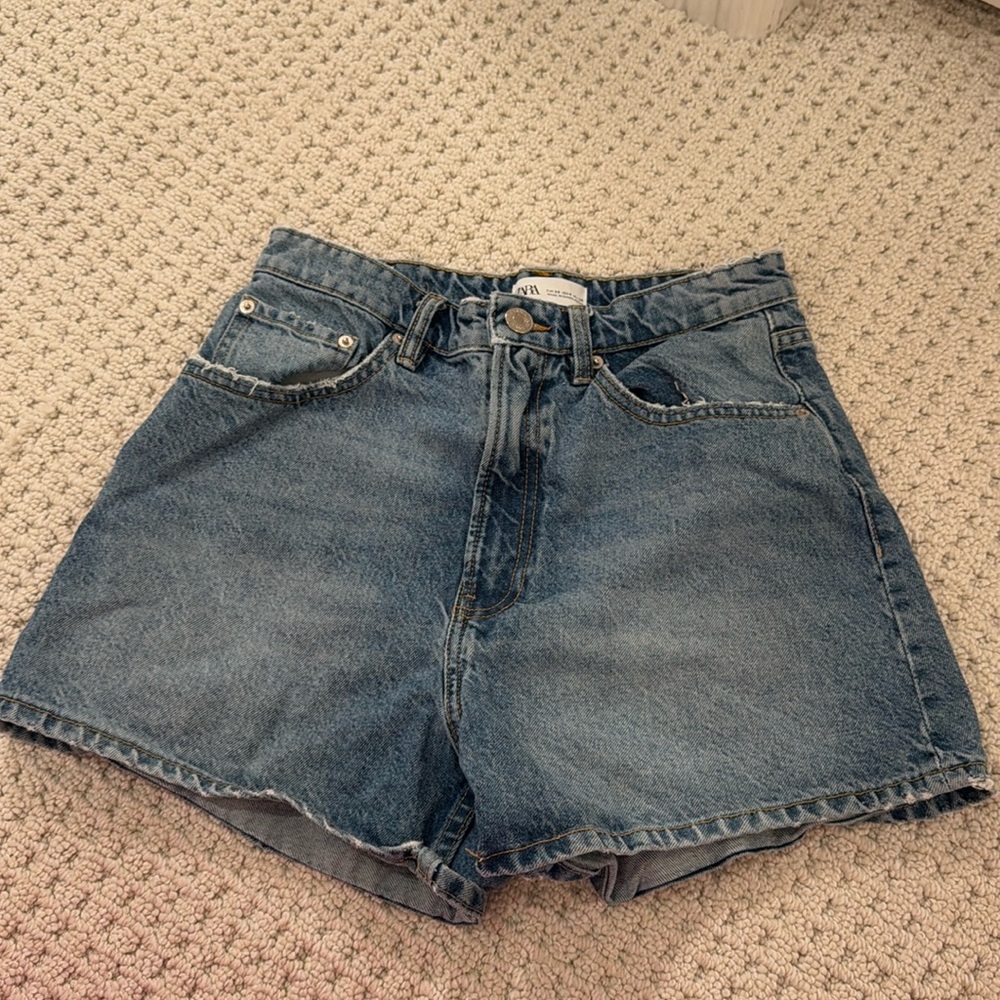 High Waisted 100% Cotton Denim Shorts